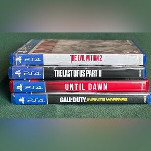 Lot Of Four Playstation 4 Videos Games The Last Of Us, Call Of Duty.